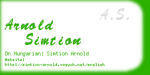 arnold simtion business card
